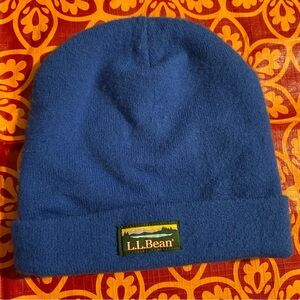 L.L. Bean Blue Beanie Hat for Men Winter Solid Pattern One Size Stylish Warm